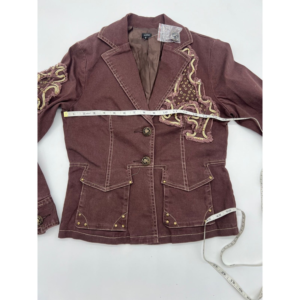 NWT Aziz Burgundy Jacket Size S - Picture 8 of 12